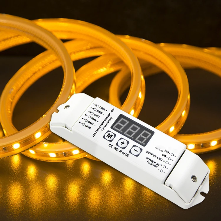 

BC-832 PWM DMX512 led decoder 2 Channel DMX LED Controller DC12V-24V constant voltage for WW / CW led strip light tape ribbon