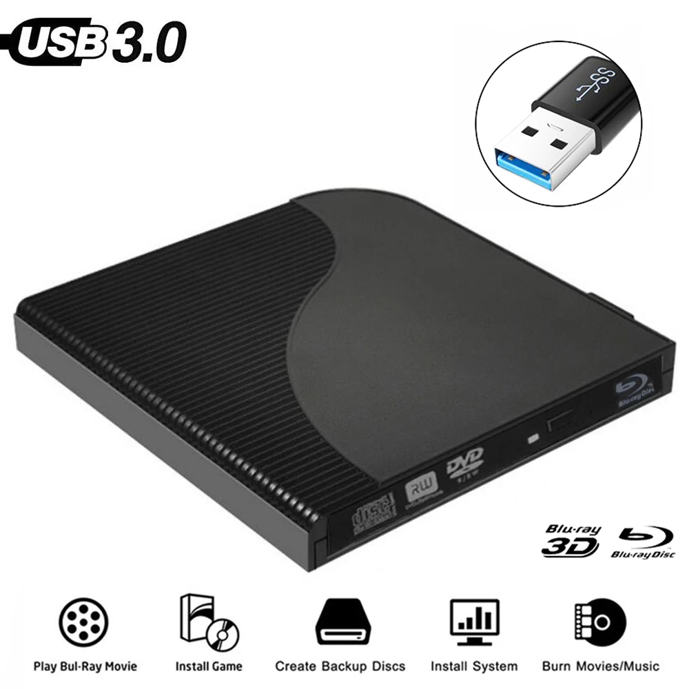 Usb3 0 Bluray Drive External Cd Dvd Rw Burner Rom Blu Ray Player Optical Drive Writer For Laptop Computer Mac Pc Hp Acer Asus Optical Drives Aliexpress