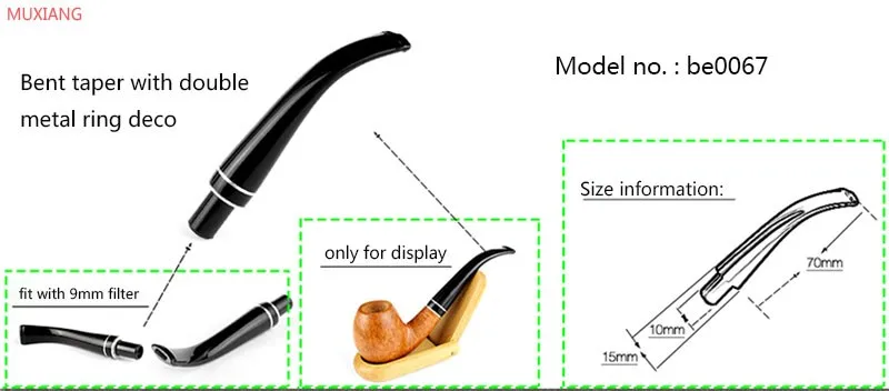 RU-MUXIANG хорошее качество курительная трубка специализированный мундштук 3 мм/9 мм фильтр табачная трубка акриловый мундштук/насадка be0024-be0096