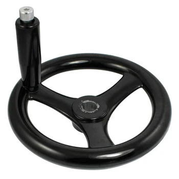 

GTBL Black 18mm x 200mm 3 spoke handwheel with rotating handle
