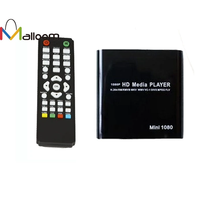 

Malloom 2018 New Arrival 1080P Mini HDD Media Player MKV/H.264/RMVB HD with HOST USB/SD Card Reader Black#30