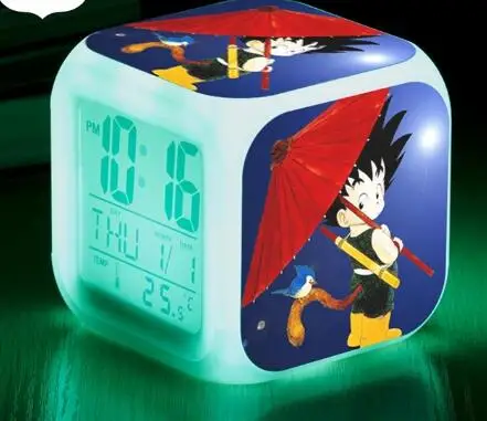 Повтор wekker часы Dragon Ball будильник светодиодный reloj despertador детские часы цифровые часы многофункциональная лампа подарки+ коробка - Цвет: Темно-серый