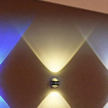 6 шт. современный 6 Вт свет стены два головой вверх и вниз Home Hotel украшения для поверхностного монтажа светильник крытый AC110V 220 В