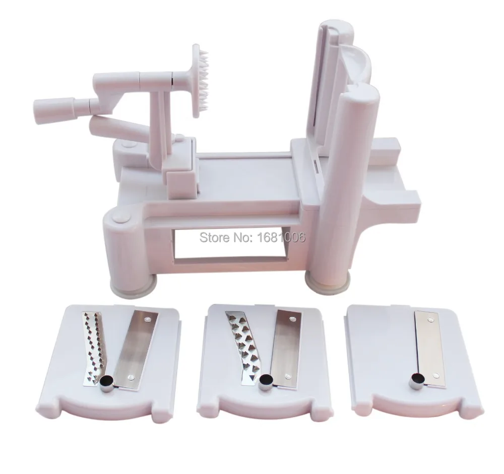 Tri-Blade Plastic Spiral Vegetable Slicer,Potato cutter,Cucumber Graters big size,cooking tools K012