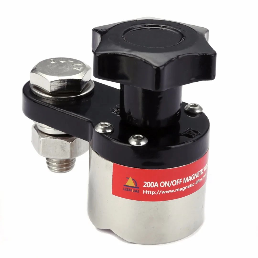 1pc 200A Magnetic Welding Ground Clamp Holder for Manufacturing And Metal Processing 30kg Force Small M6H2 64*36*60mm