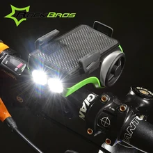 Rockbros Bike Light Music Player+Bluetooth+Double Bicycle LED Light+4400mAh Power Bank+Speaker+Phone Holder Bicycle Accessories