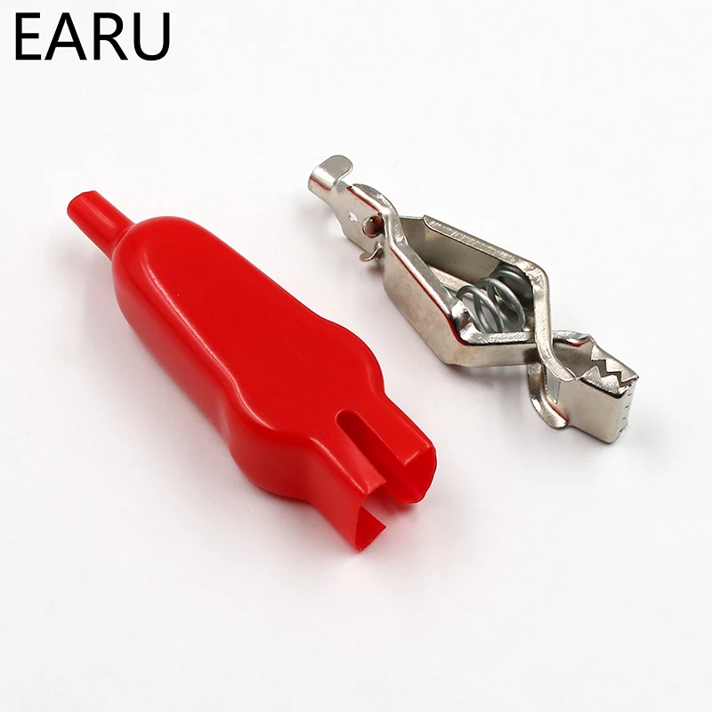 Sheathed Alligator Clips Electrical DIY Test Leads Double Ended Crocodile Clips Roach Jumper Wire Connector Plug 2PCS alligator clips test leads test clip