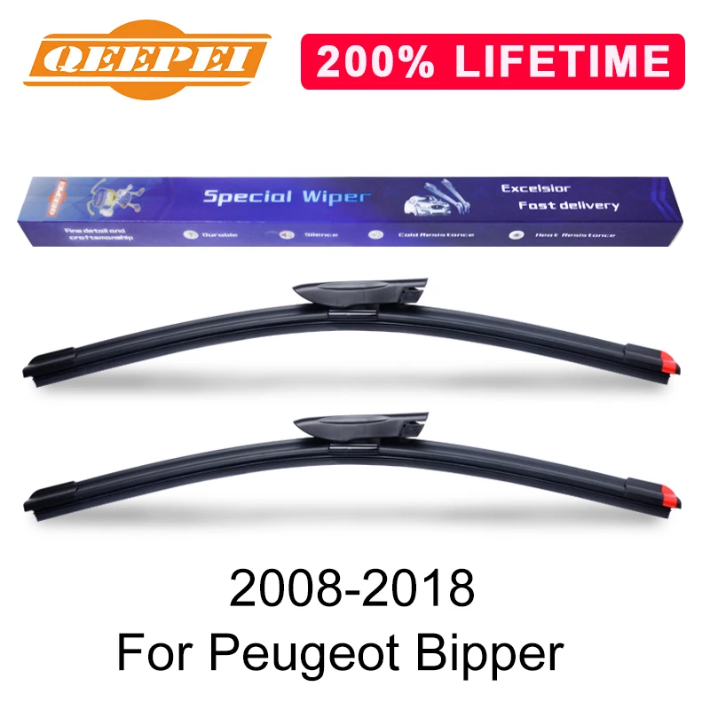 QEEPEI Замена стеклоочистителя для Peugeot Bipper 2008-2018 силиконовая Резина лобовое стекло