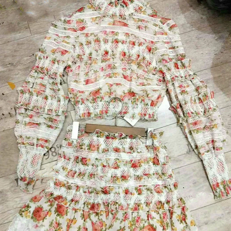Summer-High-Quality-2-Piece-Sets-Women-Sleeve-Long-Floral-Printed-Lace-Shivering-Shirts-Sexy-Mini (3)