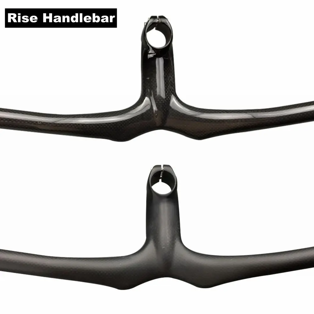 Glossy / Matte 3K Carbon Mountain Bicycle Rise Handlebar Integrated