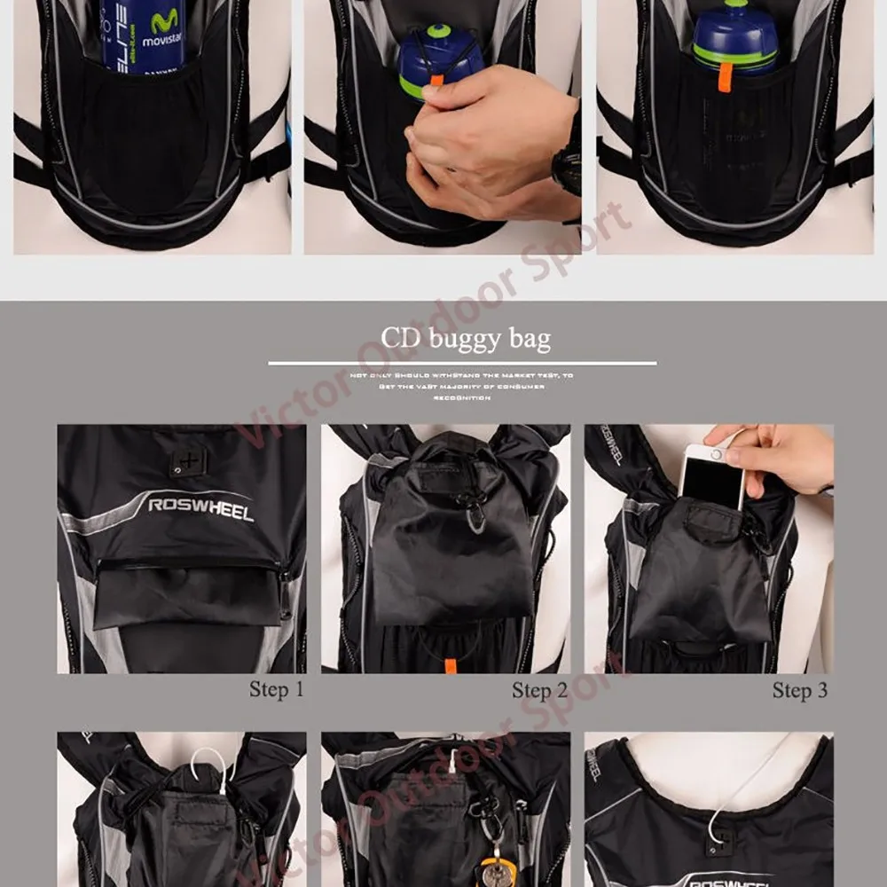 Discount Roswheel Waterproof Cycling Backpack MTB Bike Hydration Backpack Lightweight Sport Travel Backpack Water Bag Mochila Hidratacion 13