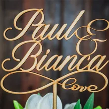 Пользовательский свадебный торт Топпер с Бесконечная любовь символ свадебный торт в стиле "рустик" Топпер персонализированные имя Топпер