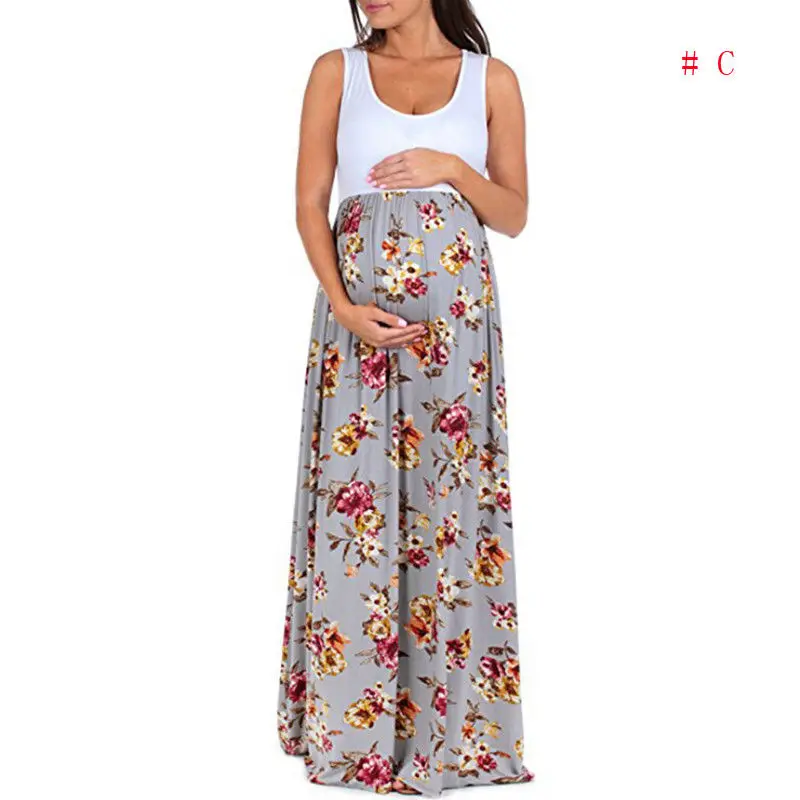 Для женщин цветочный рукавов длинное платье для беременных Дамы мама беременных подставки для фотографий Беременность платья костюмы