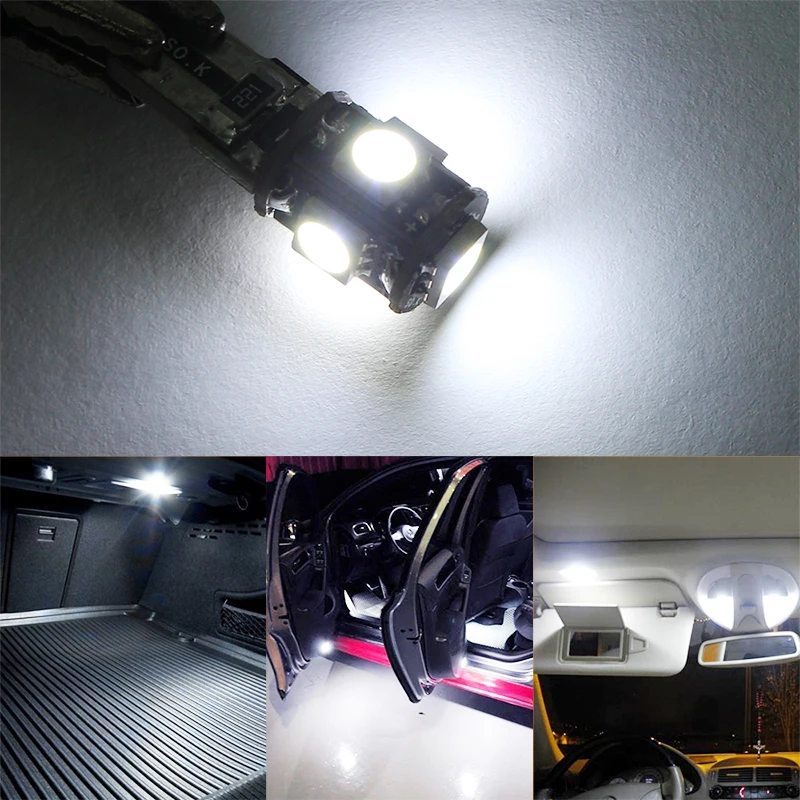 T10 LED W5W 100 168 ���� Canbus ���� ���� 194 SMD 5 SMD ��� LED �ڵ��� ����Ʈ ���� ���� ��� ���ڴ� ���� Ʈ�� ����Ʈ 12V, 5050 ��