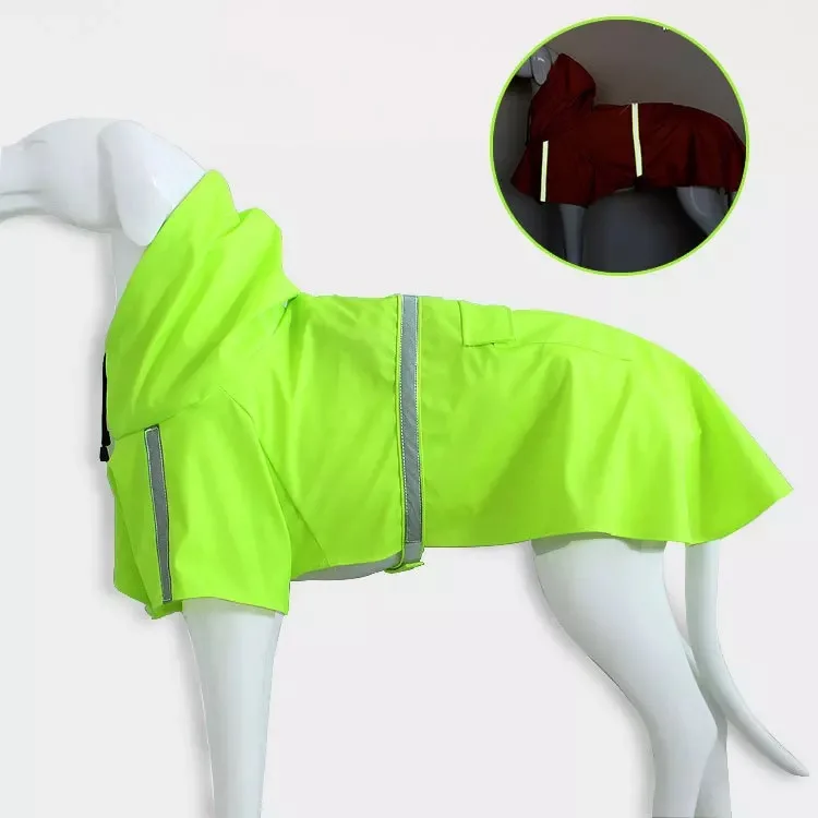 Плащ для больших собак Одежда для домашних животных водонепроницаемая куртка-дождевик для больших собак золотой ретривер Светоотражающие пончо - Цвет: Green