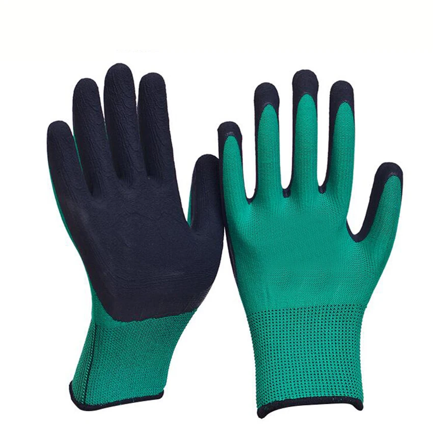 

1pair Gardening Gardening Wearable Raking Digging Planting Latex Work Glove Butyronitrile Non-slip Hand Protection Garden Gloves