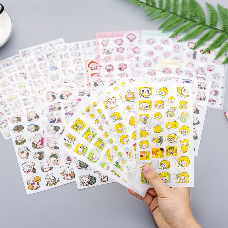 (6 листов/лот) Японский Симпатичные дневник альбом DIY мобильный телефон декоративные наклейки Небольшие наклейки канцелярские