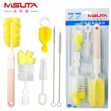 6 шт./компл. бутылка для детского молока Набор щеток для мытья бутылочки для кормления инструменты для очистки 360 градусов вращающийся скраб детский санитарный уход