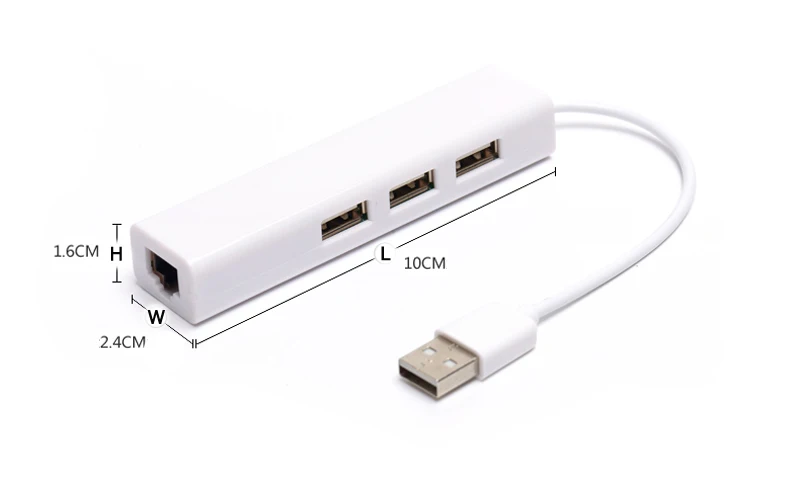 USB Ethernet with 3 Port USB HUB 2.0 RJ45 Lan Network Card USB to Ethernet Adapter for Mac iOS Android PC RTL8152 USB 2.0 HUB 8