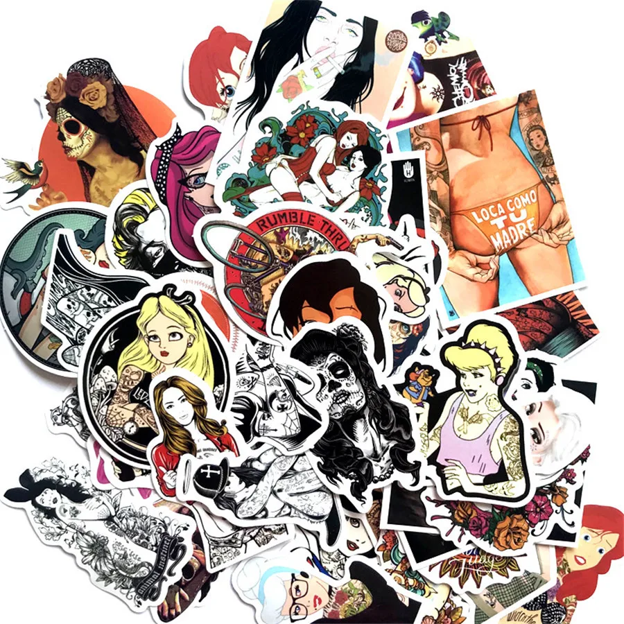 50 Pcs Don't repeat Cool Tattoo Girl Stickers for Laptop Motorcycle Luggage Skateboard Styling Phone PVC Scrapbook Sticker 50 Pcs Don't repeat Cool Tattoo Girl Stickers for Laptop Motorcycle Luggage Skateboard Styling Phone PVC Scrapbook Sticker