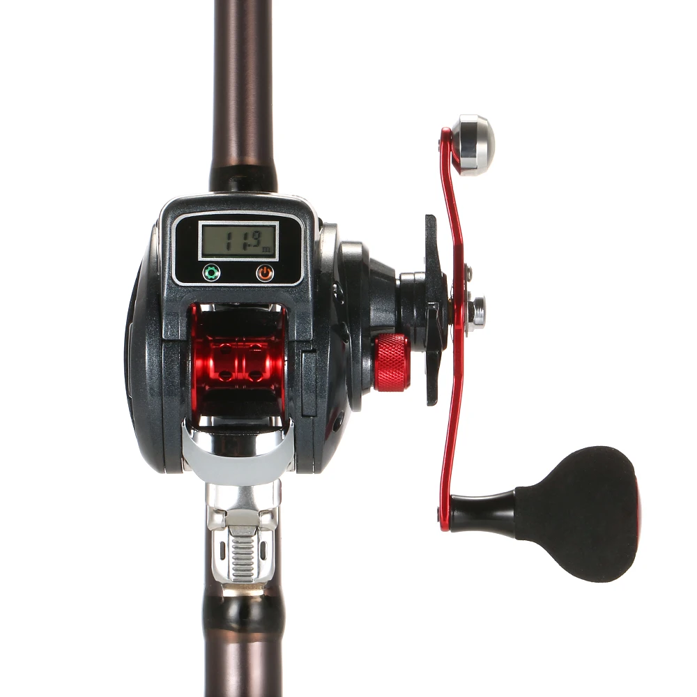 

16+1Ball Digital LED Display Lure Bait casting Fishing Reel 6.3:1 Ratio Knob Metal Handle Baitcasting Reel Fishing Line Control