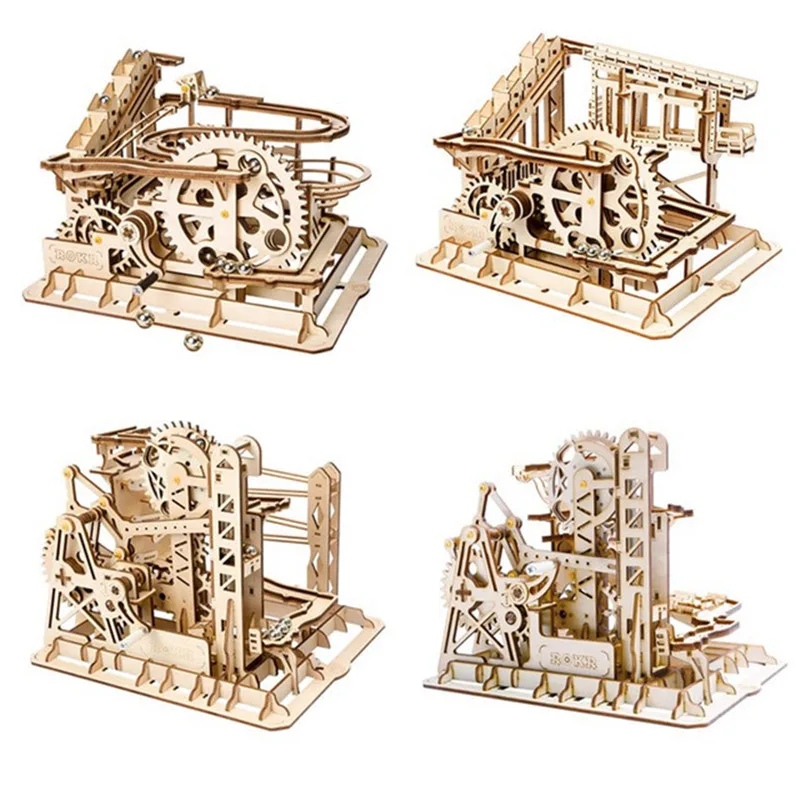 

Robotime Game DIY Waterwheel Coaster Wooden Model Building Kits Assembly 3D Jigsaw Puzzle Educational Gift for Children Adult