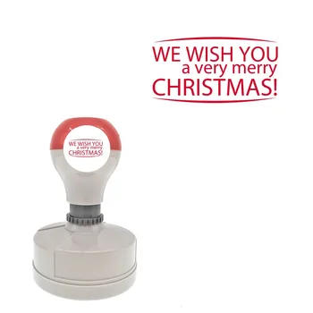

BBloop Holiday Stamps, We Wish You a Very Merry Christmas Stamps, Standard Oval Shape, Personalized Color Ink Stamps