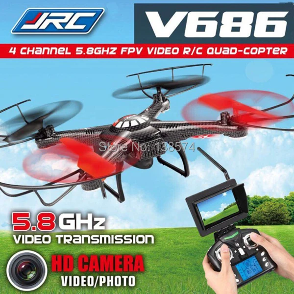 

JJRC V686 5.8G FPV Headless Mode RC Quadcopter with HD Camera Monitor
