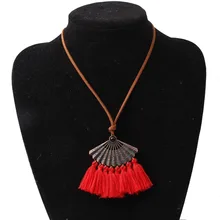 

Boho Necklace Ethnic Bohemian Vintage Tassel Long Leather Necklace Initial Women Colier Femme 2018 Moda Collares Mujer Boheme
