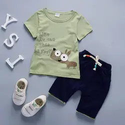 BibiCola/2018 Летняя одежда для маленьких мальчиков комплект для малышей наряды футболка + шорты новорожденные дети спортивный костюм комплекты