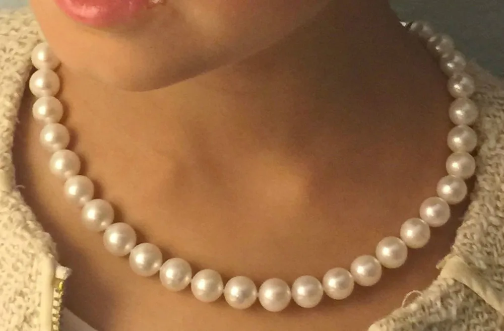 9-10MM natural Akoya south sea white Pearl Necklace 18'' >>>hot Sell necklace pendant Free shipping 9-10MM natural Akoya south sea white Pearl Necklace 18'' >>>hot Sell necklace pendant Free shipping