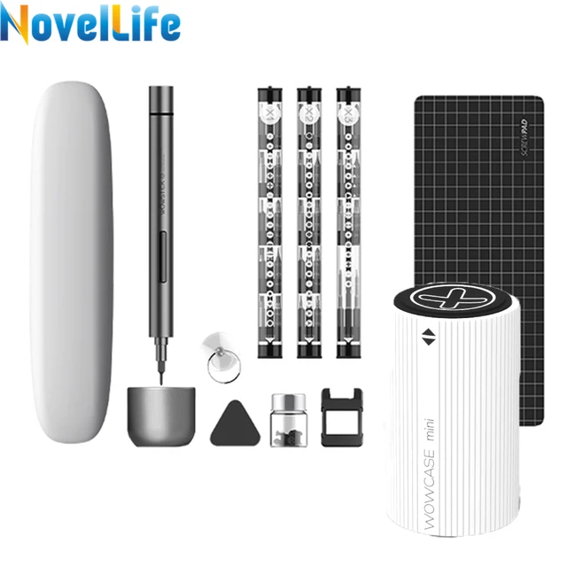 Wowstick 1F Pro Mini Precision Electric Screwdriver Cordless Lithium Battery Powered LED Light 56pcs Bits Set Wowcase Bit Holder