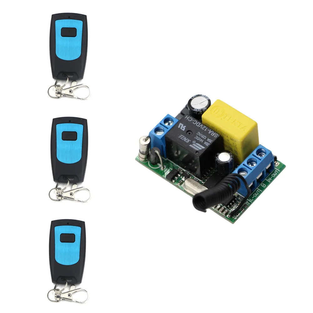 

AC 220V 1CH Relay RF Wireless Remote Control Switch System Radio Wireless Remote Switches Receiver Transmitter ; 315Mhz/433Mhz