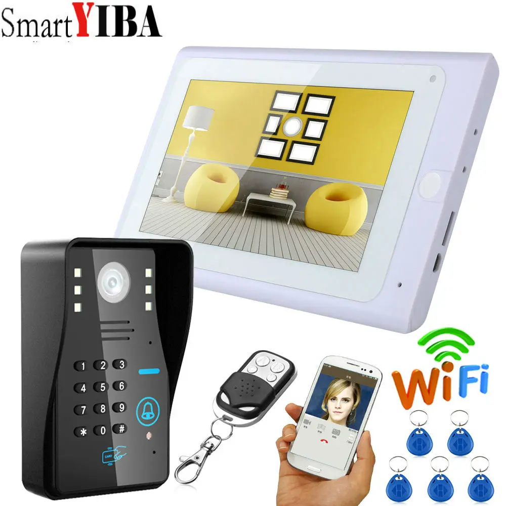 ##BUY SmartYIBA Video Intercom 7 Inch Monitor Wifi Wireless Video Door Phone Doorbell Camera Intercom System APP
