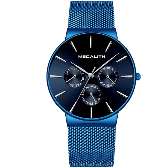 MEGALITH Роскошные модные наручные часы женские часы Топ люксовый бренд Простой стиль кварцевые часы женский, сетчатый ремешок Relogio Masculino - Цвет: 0047
