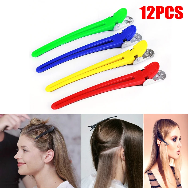 

12Pcs/Set Hairpins Headwear Plastic Haircut Clips Clip Hair Salon Hairpins Hair Accessories DIY Hair Styling Tools 4 Colors