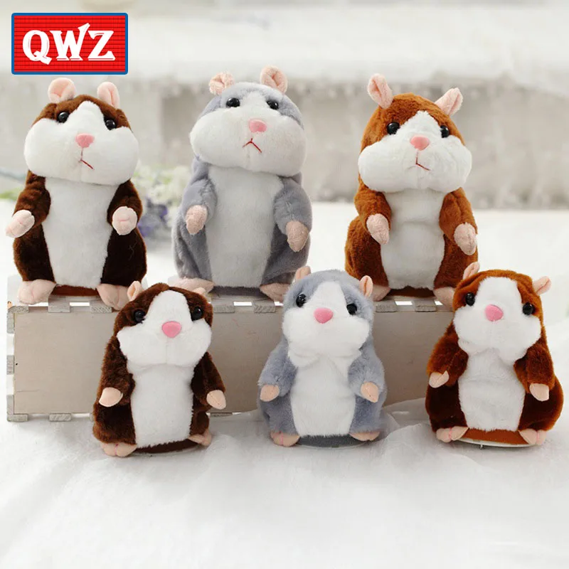 

QWZ Hot Lovely Talking Hamster Speak Talk Sound Record Repeat Stuffed Plush Animal Kawaii Hamster Toys For Child Christmas Gift