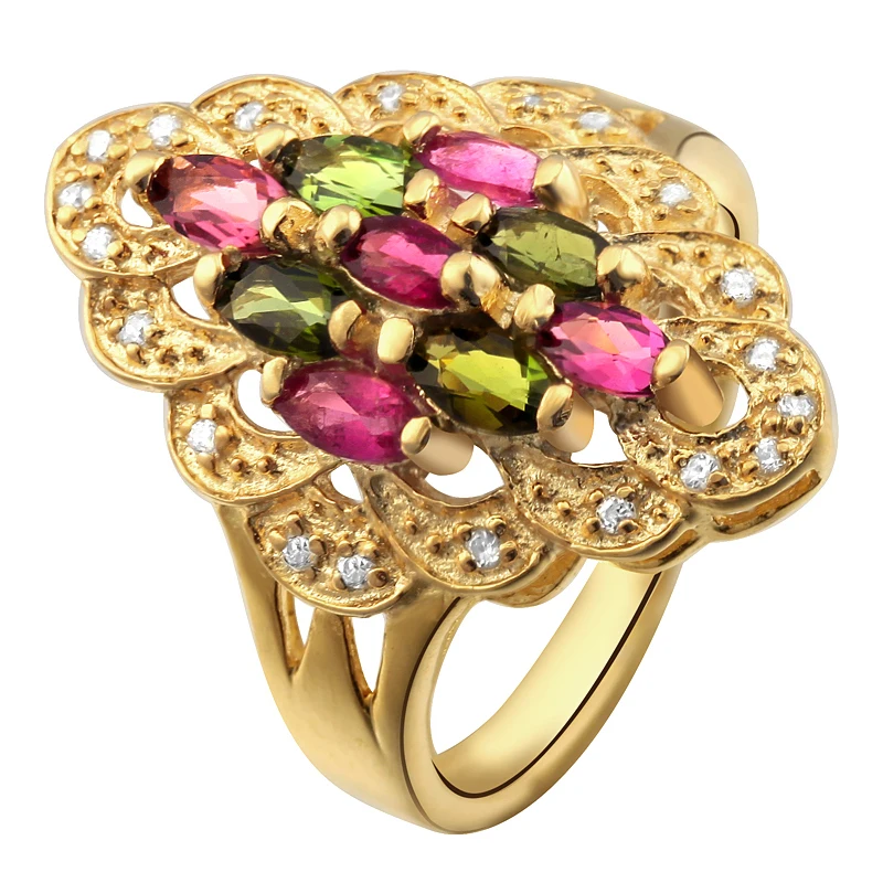 

Natural Tourmaline Ring 925 Sterling Silver Rubellite Woman Fashion Fine Elegant Jewelry Queen Birthstone Gift Marquise sr0108tm