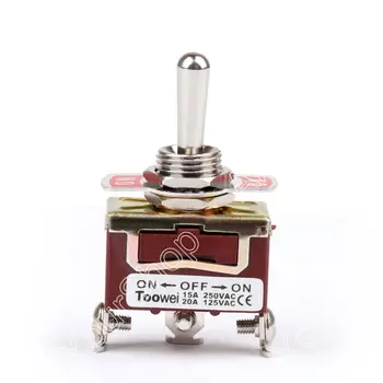 

Areyourshop Toggle Switch 3 Terminal 3Pin ON-OFF-ON 15A 250V Toggle Switch Screw SP3T Industrial Gra