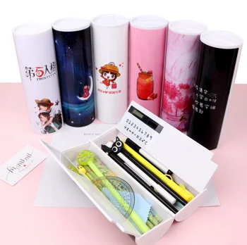 1PC ファッション鉛筆ケース電卓鉛筆ボックスかわいい鉛筆ケース s 鉛筆バッグガールボーイ子供の学用品文房具