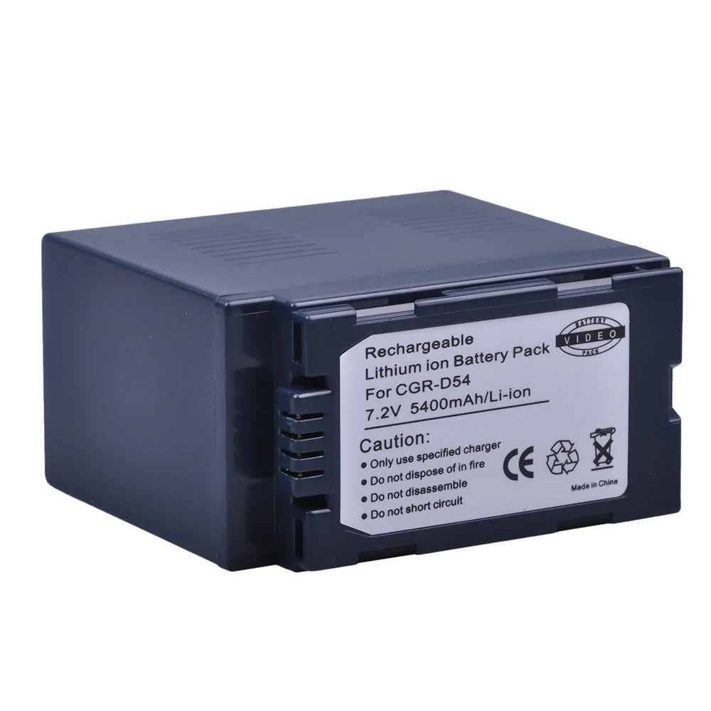 Bateria para Panasonic Mah Cga-d54 Panasonic D54s Cga D54 Ag-ac8pj Ag-ac90a Ag-hpx250 Hc-x1000 Ag-hpx255 2 pc 7.2 v 5400 - Image 3