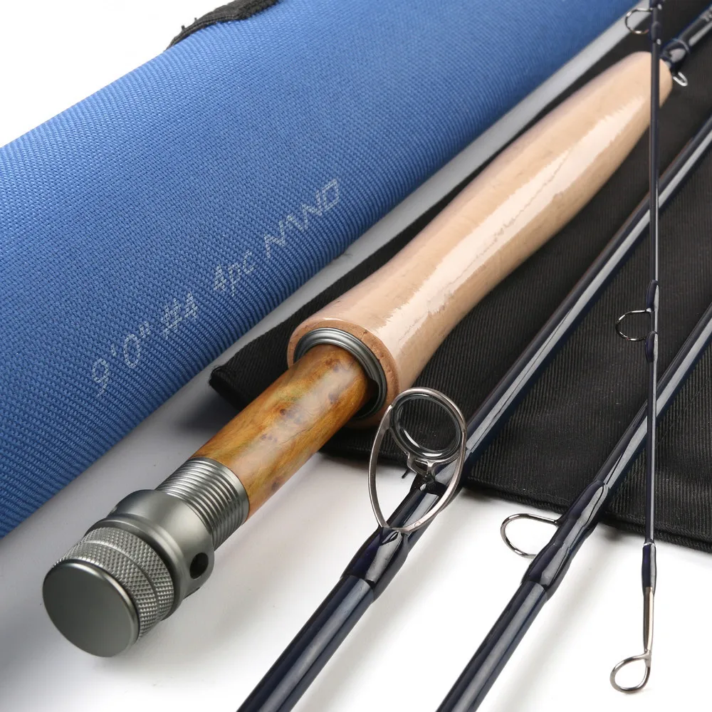 Maximumcatch Half-well FAST ACTION NANO 9ft 4wt 4pcs Carbon Fly rod with Cordura tube Fly fishing rod