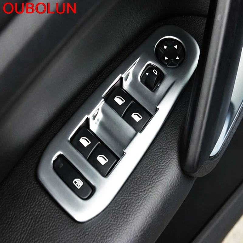 OUBOLUN 4 шт. для PEUGEOT 308 2014 2015 ABS хромированный подлокотник двери и окна подъемная
