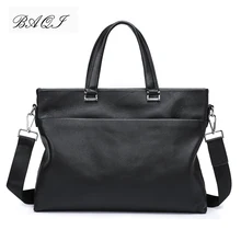 BAQI Brand Men Handbags Men Briefcase Bag Genuine Cow Leather 2019 Fashion Computer Business Bag Men Shoulder bags Messenger Bag soft genuine cow leather men bag ultra thin briefcase handbag brand designer men shoulder bag casual fashion business bag