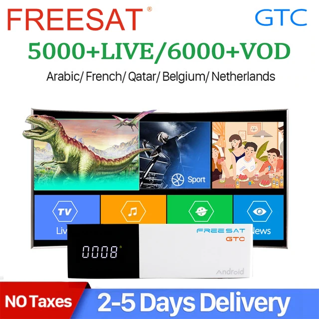 

Freesat/GTmedia GTC Satellite Receiver DVB-S2/T2/Cable ISDBT android 6.0 support IPTV Netflix cccam Youtube wifi decoder PK H96