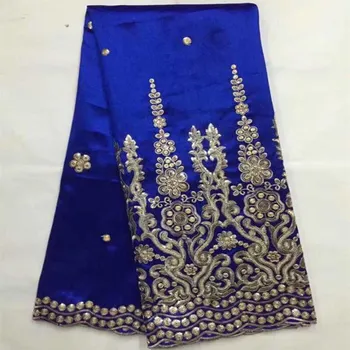

African George Fabric With Blouse Indian French Lace Embroidery Silk George Lace Suit For Wedding Dress Silk Material -H5