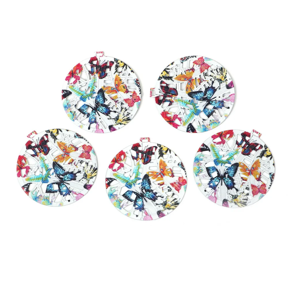 DoreenBeads подвески из металлического сплава с эмалью круглые рисунком зеленой