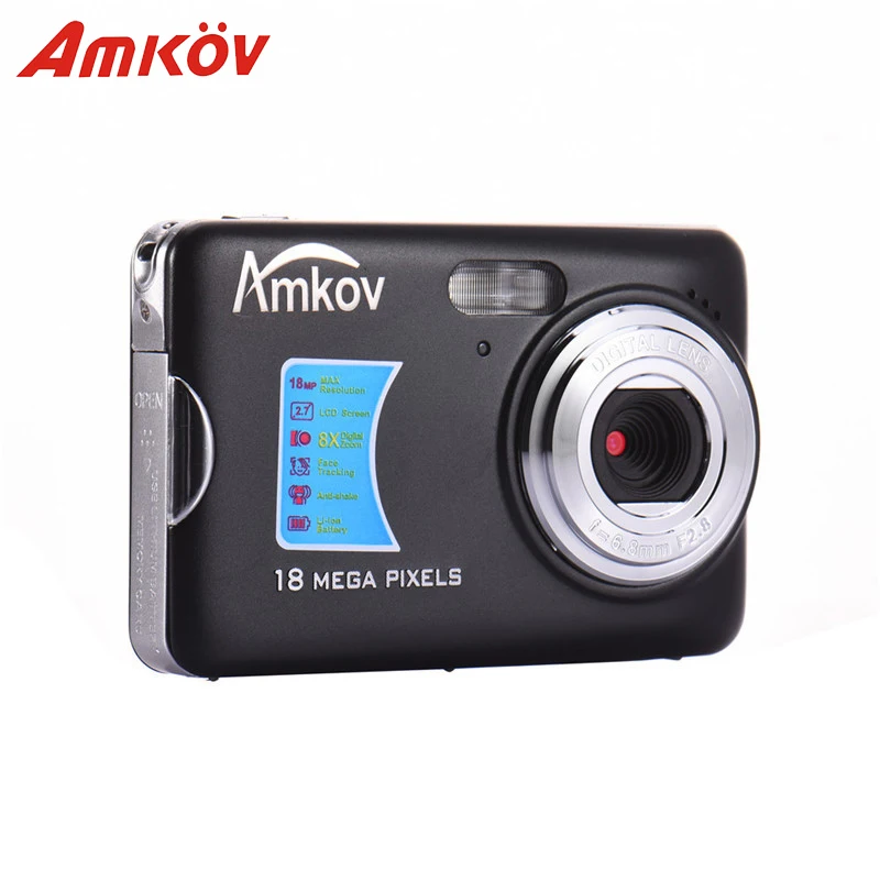 Amkov AMK-CDFE Professional Camera 8mp 2.7 Inch Aluminum + plastic Support multi-Language Mini Portable HD Camera Digital Camera
