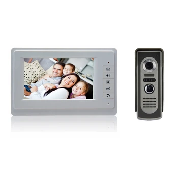 

(1 set) Home use 1 to 1 Video door phone smart home system Video intercom waterproof camera 7 inch color monitor free shipping