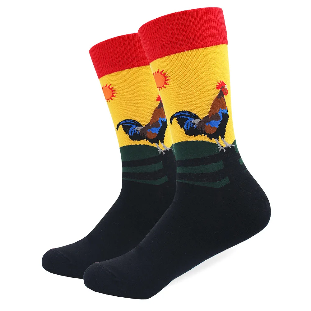 1 пара, мужские носки, чёсаный хлопок, яркие цветные, смешные мужские носки, короткие носки для бизнеса, повседневные носки, свадебный подарок - Цвет: 7